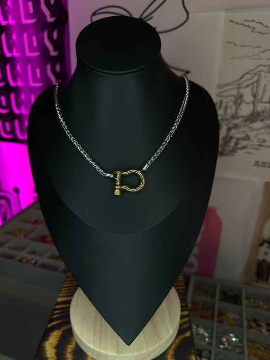 Snake Chain with Shackle Necklace with NO CHARMS